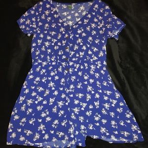 Blue- floral printed romper